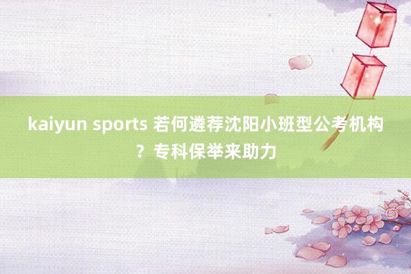 kaiyun sports 若何遴荐沈阳小班型公考机构？专科保举来助力