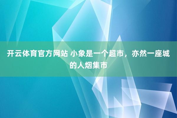 开云体育官方网站 小象是一个超市，亦然一座城的人烟集市