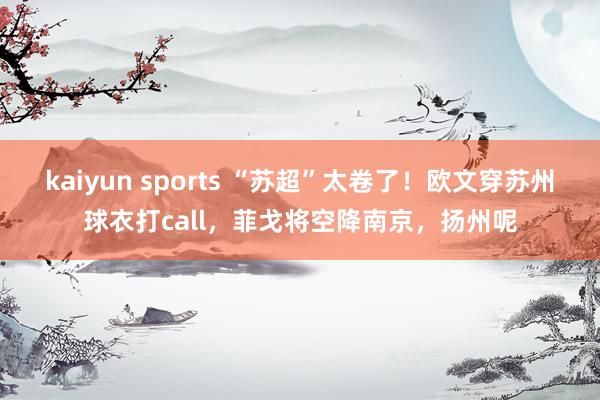 kaiyun sports “苏超”太卷了！欧文穿苏州球衣打call，菲戈将空降南京，扬州呢