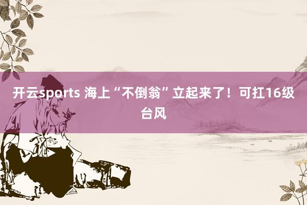 开云sports 海上“不倒翁”立起来了！可扛16级台风