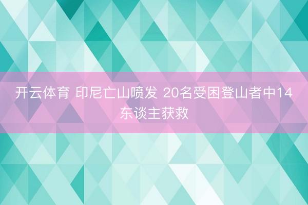 开云体育 印尼亡山喷发 20名受困登山者中14东谈主获救
